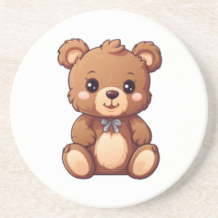 Cartoon bear illustration coaster