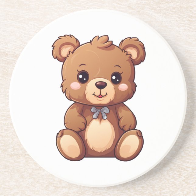 Cartoon bear illustration coaster (Front)