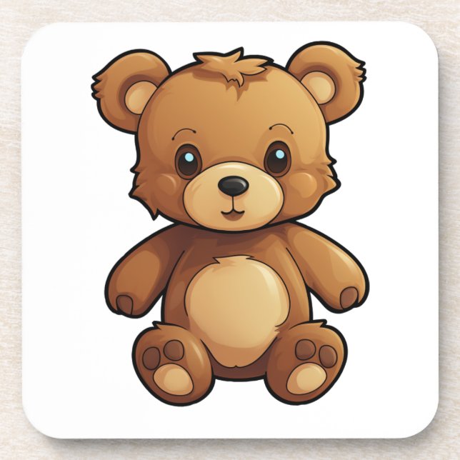 Cartoon bear illustration coaster (Front)