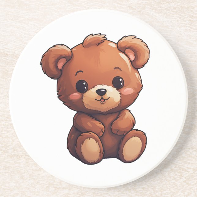 Cartoon bear illustration coaster (Front)
