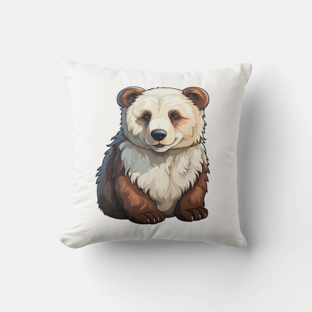 Cartoon bear illustration cushion (Front)
