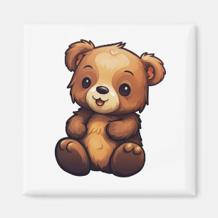 Cartoon bear illustration magnet