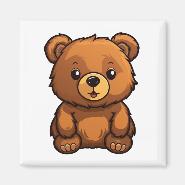 Cartoon bear illustration magnet (Front)