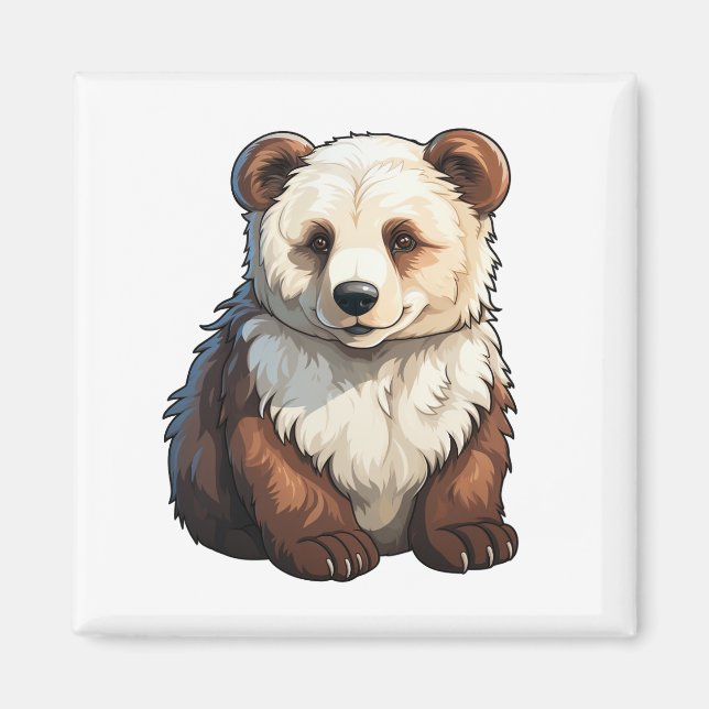 Cartoon bear illustration magnet (Front)