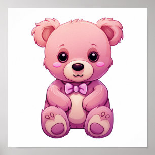 Cartoon bear illustration poster