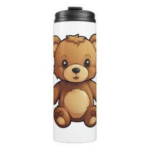Cartoon bear illustration thermal tumbler