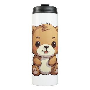 Cartoon bear illustration thermal tumbler