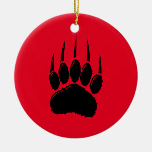 Cartoon Bear Paw Prints Ceramic Tree Decoration
