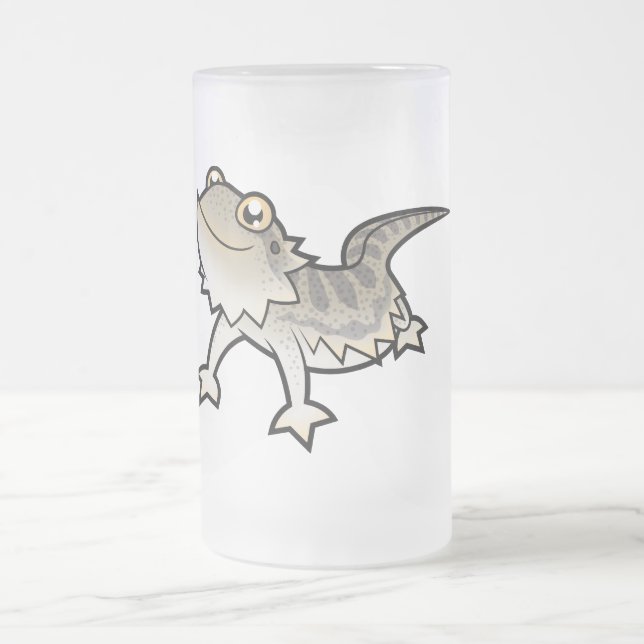 Cartoon Bearded Dragon / Rankin Dragon Frosted Glass Beer Mug (Center)