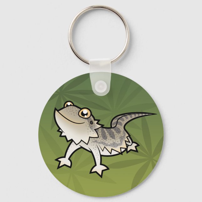 Cartoon Bearded Dragon / Rankin Dragon Key Ring (Front)