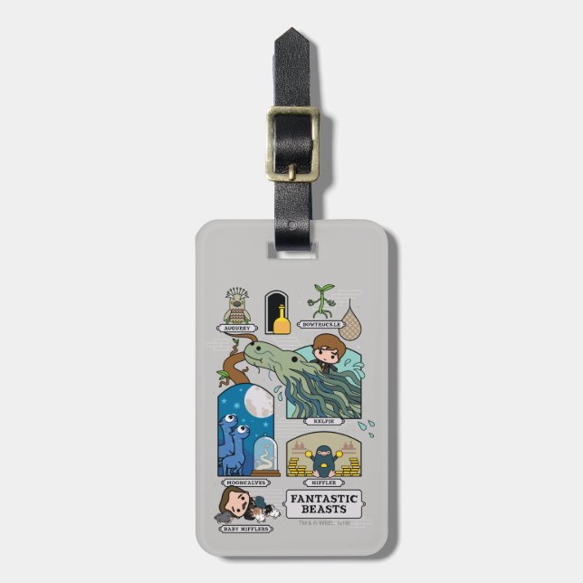 Cartoon Beasts In Habitats Luggage Tag (Front Vertical)