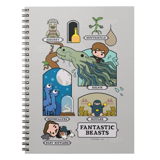 Cartoon Beasts In Habitats Notebook (Front)