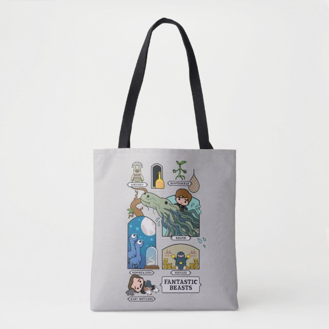 Cartoon Beasts In Habitats Tote Bag (Front)