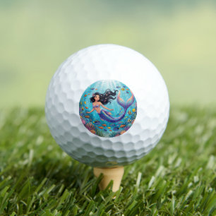 Cartoon Beautiful Mermaid under the Sea Golf Balls