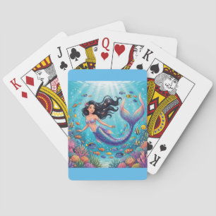 Cartoon Beautiful Mermaid under the Sea  Playing Cards