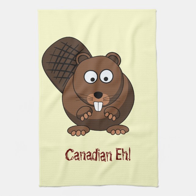 Cartoon Beaver American MoJo Kitchen Towels (Vertical)