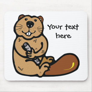 Cartoon Beaver for International Beaver Day Mouse Mat