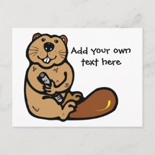 Cartoon Beaver for International Beaver Day Postcard