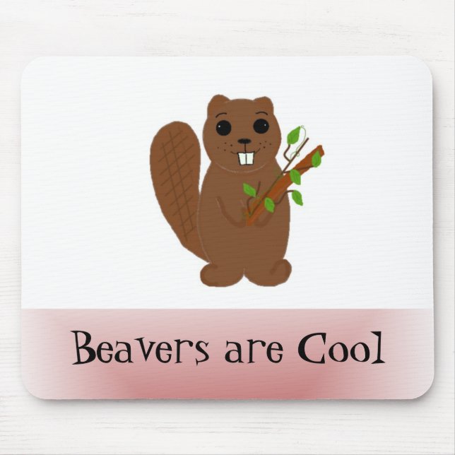 Cartoon Beaver Mouse Mat (Front)