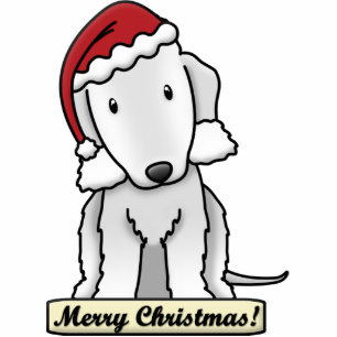 Cartoon Bedlington Terrier Christmas Ornament Photo Sculpture Decoration