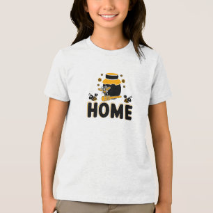 Cartoon Bee and Honey Jar "HOME" T-Shirt Tri-Blend Shirt