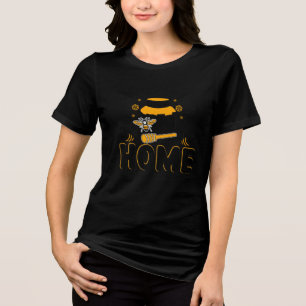 Cartoon Bee and Honey Jar "HOME" T-Shirt Tri-Blend Shirt