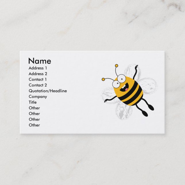 Cartoon Bee Business Card (Front)