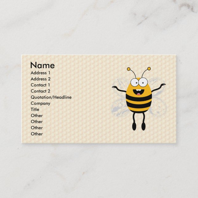 Cartoon Bee Business Card (Front)