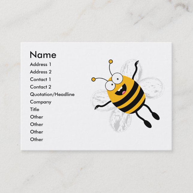 Cartoon Bee Business Card (Front)