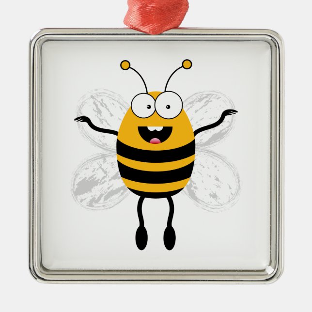 Cartoon Bee Metal Tree Decoration (Front)