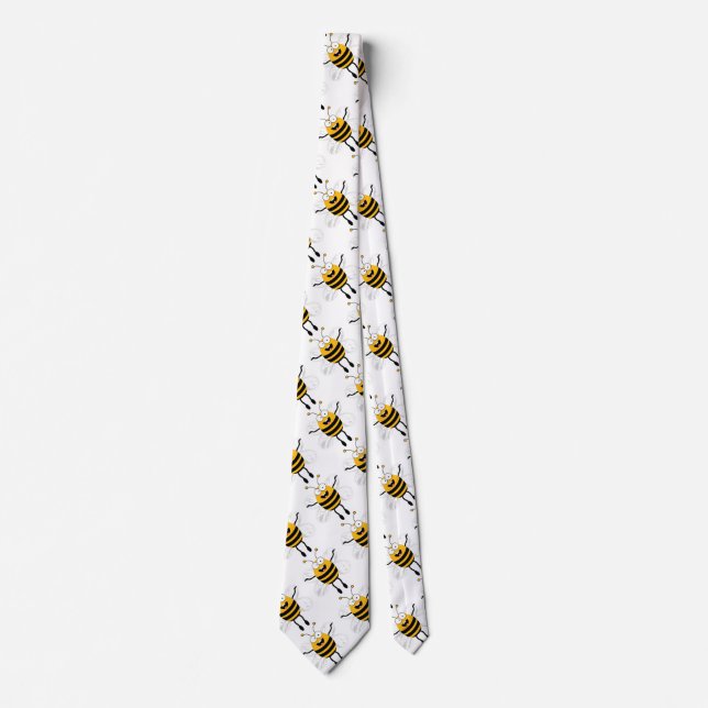 Cartoon Bee Pattern Tie (Front)