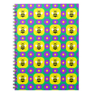 Cartoon Bees and Flowers Notebook