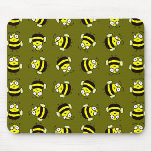 Cartoon Bees Mouse Mat