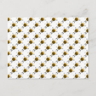 Cartoon Bees Pattern Postcard