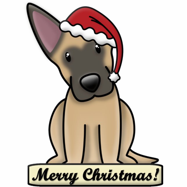 Cartoon Belgian Malinois Christmas Ornament Photo Sculpture Decoration (Front)