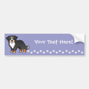 Cartoon Bernese Mountain Dog Bumper Sticker