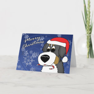 Cartoon Bernese Mountain Dog Christmas Card