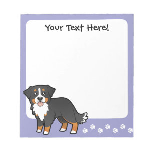 Cartoon Bernese Mountain Dog Notepad