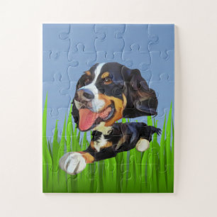 Cartoon Bernese Mountain Dog Puzzle for Kids