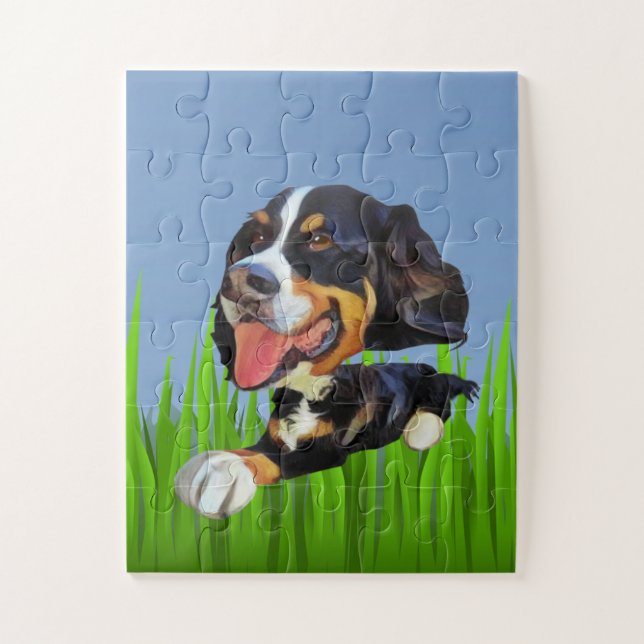 Cartoon Bernese Mountain Dog Puzzle for Kids (Vertical)