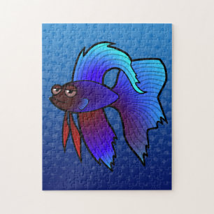Cartoon Betta Fish / Siamese Fighting Fish Jigsaw Puzzle
