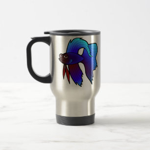 Cartoon Betta Fish / Siamese Fighting Fish Travel Mug