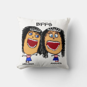 Cartoon BFFS Custom Sisters Friends Cushion
