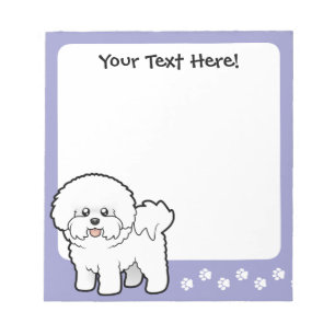 Cartoon Bichon Frise Notepad