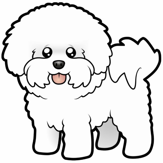 Cartoon Bichon Frise Photo Sculpture Magnet (Front)