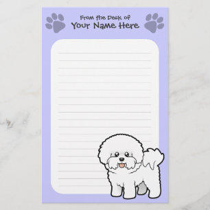 Cartoon Bichon Frise Stationery