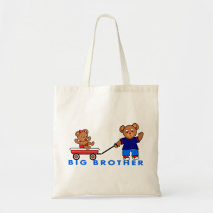 Cartoon Big Brother Little Sister Bear Tote Bag