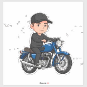 🎁 Cartoon Biker Motorcycle Ride Fun Gift Design