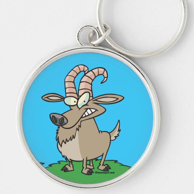 cartoon billy goat key ring (Front)