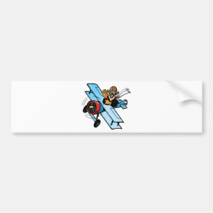 Cartoon Biplane Bumper Sticker